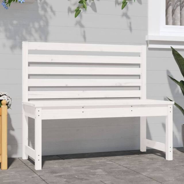 Berkfield Home Beautiful Garden Bench White 109 cm Solid Wood Pine - image 1