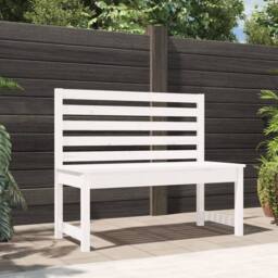 Berkfield Home Beautiful Garden Bench White 109 cm Solid Wood Pine - thumbnail 2
