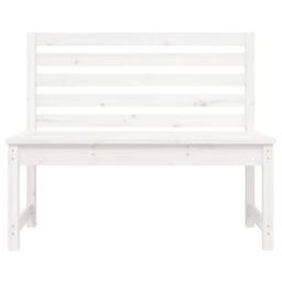 Berkfield Home Beautiful Garden Bench White 109 cm Solid Wood Pine - thumbnail 4