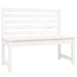 Berkfield Home Beautiful Garden Bench White 109 cm Solid Wood Pine - thumbnail 3
