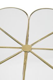 Orsina Modern Petal Coffee Table With Mirrored Top, Gold Finish Decorative Table, Botanical Design Lounge Table - thumbnail 4