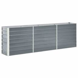 Berkfield Home Garden Raised Bed Galvanised Steel 240x40x77 cm Grey - Size: 240 x 40 x 77 cm - thumbnail 2