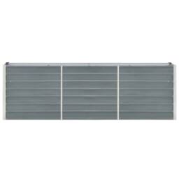Berkfield Home Garden Raised Bed Galvanised Steel 240x40x77 cm Grey - Size: 240 x 40 x 77 cm - thumbnail 1