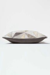 Homescapes Geometric Star Leather Cushion 45 x 45 cm in Grey - Size: 45 cm x 45 cm - thumbnail 4
