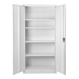 Moderna Grey Steel Filing Cabinet, 4 Shelves, Lockable 2 Door, Tall Office Unit - thumbnail 4
