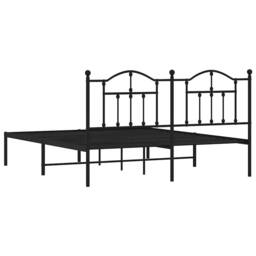Berkfield Home Metal Bed Frame with Headboard Black 183x213 cm - thumbnail 8