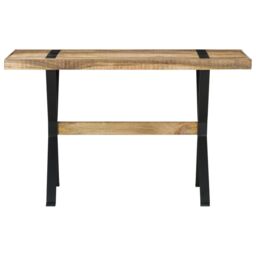 Berkfield Home Dining Table 120x60x76 cm Rough Mango Wood in Brown - Size: 120 x 60 x 76 cm - thumbnail 2