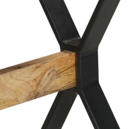 Berkfield Home Dining Table 120x60x76 cm Rough Mango Wood in Brown - Size: 120 x 60 x 76 cm - thumbnail 6