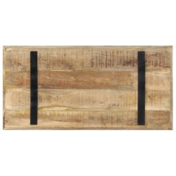 Berkfield Home Dining Table 120x60x76 cm Rough Mango Wood in Brown - Size: 120 x 60 x 76 cm - thumbnail 4