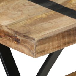 Berkfield Home Dining Table 120x60x76 cm Rough Mango Wood in Brown - Size: 120 x 60 x 76 cm - thumbnail 5