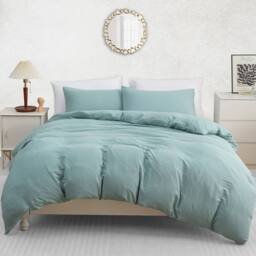 Pamposh Pre Washed Microfibre Duvet Cover Sets in Pale Green - Size: Double - thumbnail 2