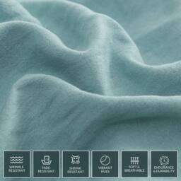 Pamposh Pre Washed Microfibre Duvet Cover Sets in Pale Green - Size: Double - thumbnail 7