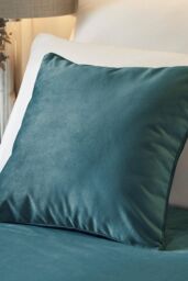 Laurence Llewelyn-Bowen 'Chic' Luxury Soft Velvet Frame Stitched Warm & Cosy Bedspread in Teal - thumbnail 3