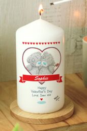Personalised Memento Company Women's Personalised Me to You Couple Pillar Candle in Off-White - thumbnail 4