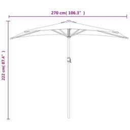 Berkfield Home Balcony Parasol with Aluminium Pole Terracotta 270x144x222 cm Half - Size: 270 x 144 x 222 cm - thumbnail 9