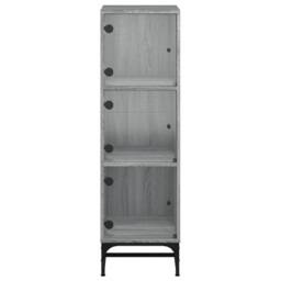 Berkfield Home Highboard with Glass Doors Grey Sonoma 35x37x120 cm - Size: 35 x 37 x 120 cm - thumbnail 6