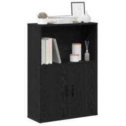 Berkfield Home Bookcase Black Oak 60x24x85 cm Engineered Wood - Size: 60 x 24 x 85 cm - thumbnail 2