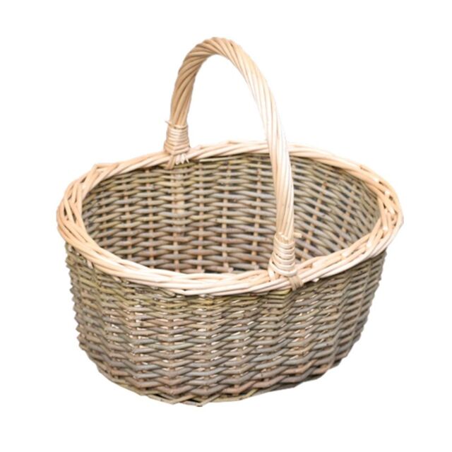 Red Hamper Wicker Large Green Willow Hollander Shopping Basket in Natural - image 1