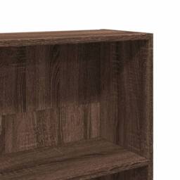 Berkfield Home Decorative Bookcase Brown Oak 80x24x143 cm Engineered Wood - Size: 80 x 24 x 143 cm - thumbnail 7