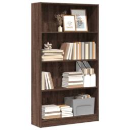 Berkfield Home Decorative Bookcase Brown Oak 80x24x143 cm Engineered Wood - Size: 80 x 24 x 143 cm - thumbnail 2