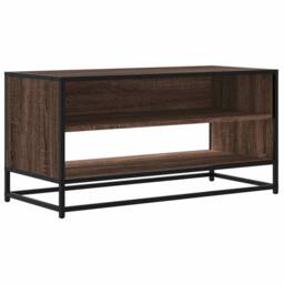 Berkfield Home TV Cabinet Brown Oak 91x40x46 cm Engineered Wood & Metal - Size: 91 x 40 x 46 cm - thumbnail 1