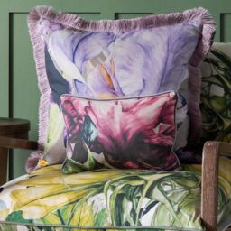 Voyage Maison Sennen Floral Piped Small Cushion in Fuchsia - thumbnail 2