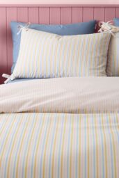 Catherine Lansfield 'Brighton Stripe' Bow Trim Duvet Cover Set - Size: King - thumbnail 3
