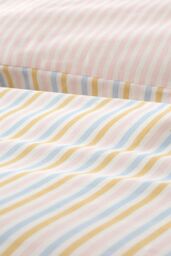 Catherine Lansfield 'Brighton Stripe' Bow Trim Duvet Cover Set - Size: King - thumbnail 5