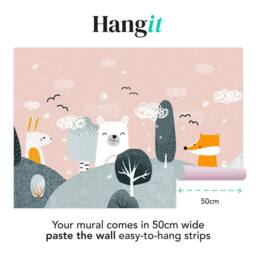 Superfresco Easy Scandi Animals Pink Blue Print To Order 3m x 2.8m Mural - thumbnail 3