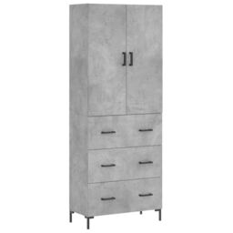 Berkfield Home Highboard Concrete Grey 69.5x34x180 cm Engineered Wood - thumbnail 2