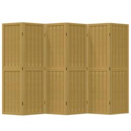 Berkfield Home Room Divider 6 Panels Brown Solid Wood Paulownia - thumbnail 4