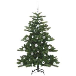 Berkfield Home Artificial Hinged Christmas Tree with 150 LEDs 150 cm PVC in Green - thumbnail 4