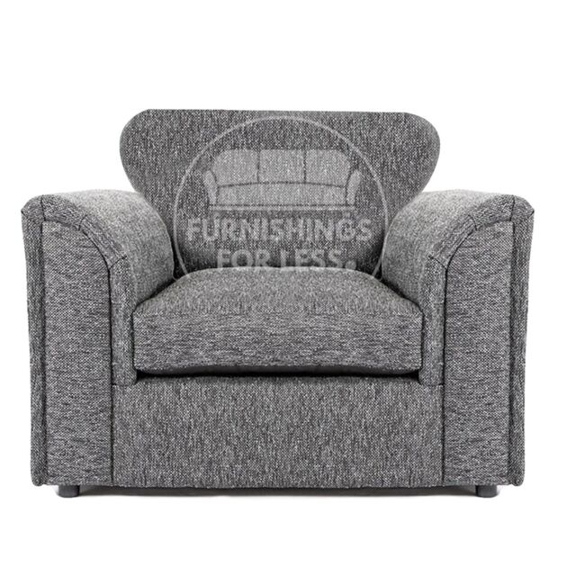 Furnishings For Less UK Byron Dundee Chenille Fabric Single Seater Armchair Grey or Light Grey - image 1