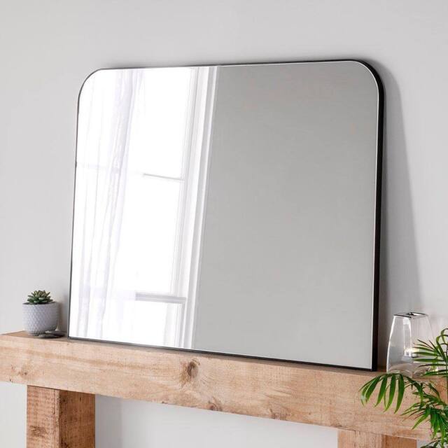 Yearn Mirrors Minimal Black Mantle Mirror 110(w) x 80cm(h) - image 1