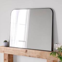 Yearn Mirrors Minimal Black Mantle Mirror 110(w) x 80cm(h) - thumbnail 1
