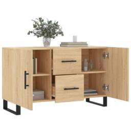Berkfield Home Sideboard Sonoma Oak 100x36x60 cm Engineered Wood in Brown - Size: 100 x 36 x 60 cm - thumbnail 4