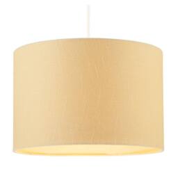 Happy Homewares Designer Soft Mellow Yellow Textured Linen Fabric Circular Lamp Shade - Size: 12 inches - thumbnail 2
