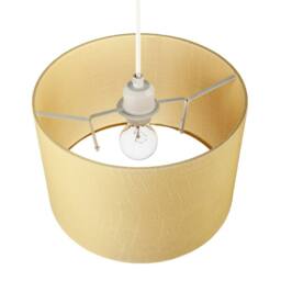 Happy Homewares Designer Soft Mellow Yellow Textured Linen Fabric Circular Lamp Shade - Size: 12 inches - thumbnail 3