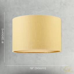 Happy Homewares Designer Soft Mellow Yellow Textured Linen Fabric Circular Lamp Shade - Size: 12 inches - thumbnail 7