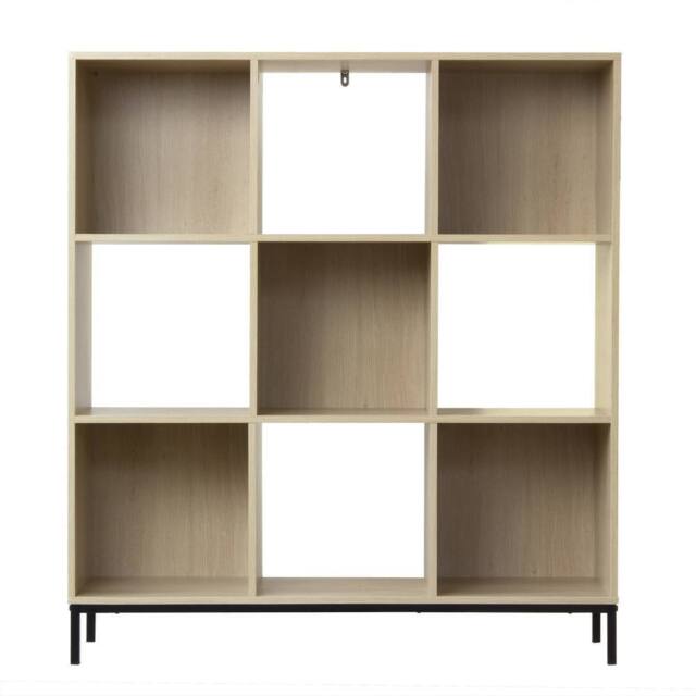 CALICOSY 9-Compartment Storage Shelf With Metal Legs in Light Brown - image 1