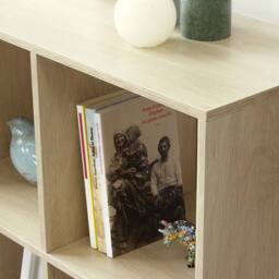 CALICOSY 9-Compartment Storage Shelf With Metal Legs in Light Brown - thumbnail 3