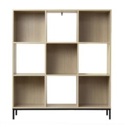 CALICOSY 9-Compartment Storage Shelf With Metal Legs in Light Brown - thumbnail 1