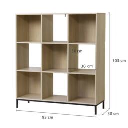 CALICOSY 9-Compartment Storage Shelf With Metal Legs in Light Brown - thumbnail 4
