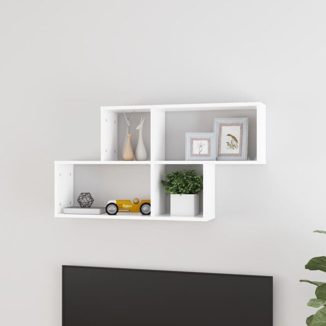 Berkfield Home Wall Shelf White 100x18x53 cm Engineered Wood - Size: 100 x 18 x 53 cm - image 1