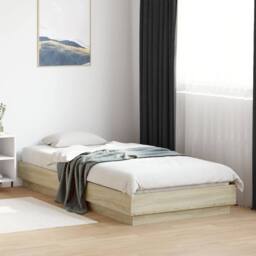 Berkfield Home Bed Frame without Mattress Sonoma Oak 90x200 cm Engineered Wood in Tan - thumbnail 2