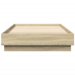 Berkfield Home Bed Frame without Mattress Sonoma Oak 90x200 cm Engineered Wood in Tan - thumbnail 4