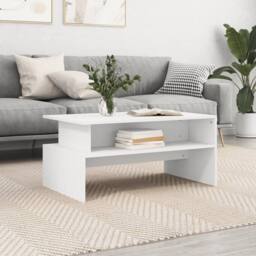 Berkfield Home Coffee Table White 90x55x42.5 cm Engineered Wood - thumbnail 2