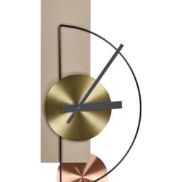 Wyld and Coco Beige Steel Wall Clock 31 x 63 cm Minimalist Geometric Design - thumbnail 2