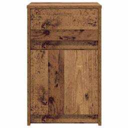 Berkfield Home Traditional Bedside Cabinet 2 pcs Old wood 38 x 34 x 61 cm Partic in Brown - thumbnail 6