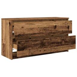 Berkfield Home TV Cabinet Old Wood 100x35x54 cm Engineered Wood in Brown - Size: 100 x 35 x 54 cm - thumbnail 5